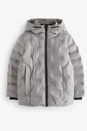 Next Steppjacke Gesteppte, mittelschwere Kapuzenjacke (1-St) grau 104 (4 J.)