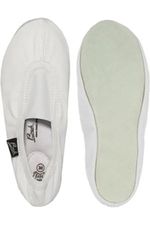 Beck Schläppchen Echt-Leder mit Ledersohle Gymnastikschuh (mit Ristgummi) und Wildledersohle weiß 38 EU