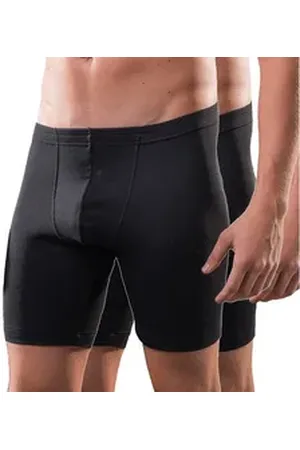 Hermko Funktionsboxer 63955 2er Pack Herren Longpant als Funktionsunterwäsche schwarz D 4 = EU S