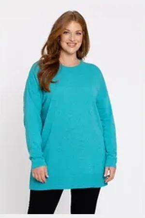 Yoek Longpullover Damen Pullover Große Größen blau 42/44