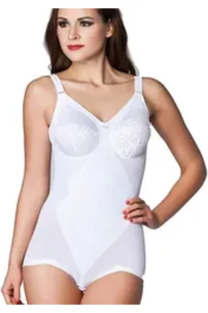 Miss Perfect Body 8789 Shapewear Korselett ohne Bügel aus elastischem Feintüll weiß 80 B