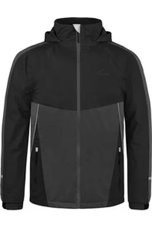 Normani Regenjacke Kinder Regenjacke Puyallup Wasserdichte Sommerjacke, ungefütterte Outdoorjacke mit Reflektoren schwarz 146-152