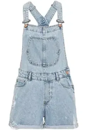 Redbridge Jeansshorts Red Bridge Damen Kurze Shorts Hot-Pants Latzhose Salopet Destroyed Effekte blau W28