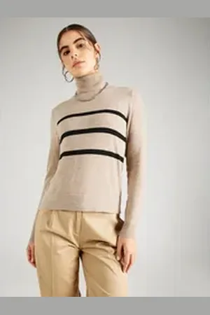 VILA Rollkragenpullover VIKERRY (1-tlg) Plain/ohne Details beige|schwarz L