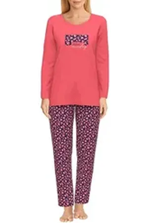 Götzburg Pyjama Damen Pyjama rot bedruckt (1 tlg) rot 42
