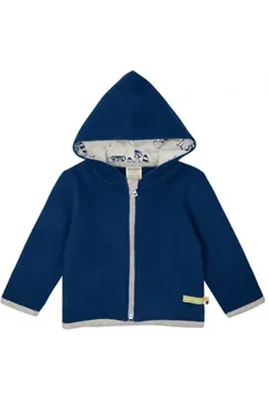 loud + proud Outdoorjacke aus Wollfleece Biowolle, GOTS blau 110/116