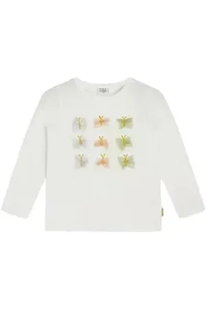 Hust and Claire Hust & Claire Langarmshirt Alma (1-tlg) Langarmshirt mit Schmetterlingsapplikationen weiß 116
