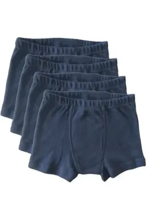 Hermko Boxer 2900 4er Pack Jungen Pants - reine Bio-Baumwolle blau 98