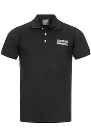 HIDETOSHI WAKASHIMA Poloshirt "Koshigaya" Herren Polo-Shirt aus hochwertigem, strukturiertem Piqué-Gewebe schwarz L