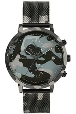 Watchpeople Multifunktionsuhr Cosmo Camouflage WP 052-01, flach, Datumsanzeige, Dual-Time, easy release Band