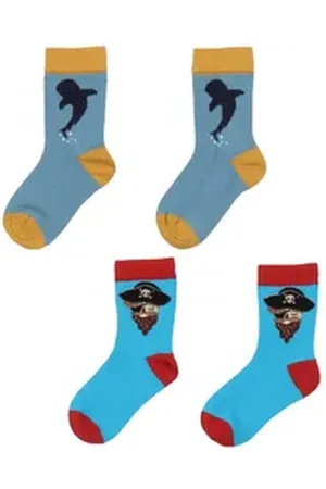 Walkiddy Laufsocken Doppelpack Socken Wal & Pirat Gr.22-24