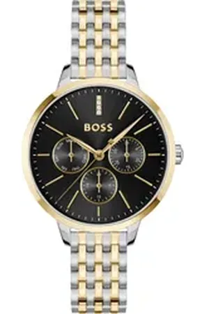 HUGO BOSS Multifunktionsuhr SYMPHONY 1502783, Quarzuhr, Armbanduhr, Damenuhr, Edelstahlarmband, analog silberfarben