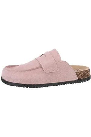 Ital-Design Damen Mules Freizeit Pantolette (85697928) Flach Pantoletten in Altrosa rosa 36 EU