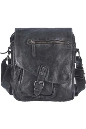 Greenburry Umhängetasche Vintage Washed, Schultertasche 25x28cm, Messengerbag, Herrentasche, weiches Leder grau