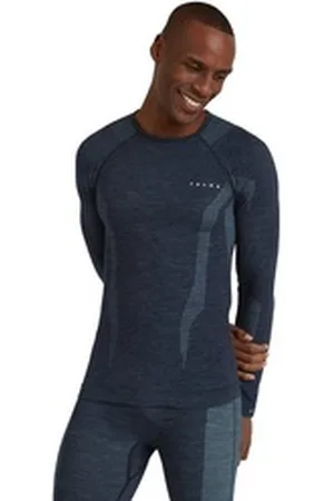 Falke Funktionsshirt Wool-Tech (1-tlg) aus Merinowolle für kalte bis sehr kalte Temperaturen blau XXL