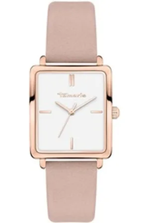 Tamaris Quarzuhr Echtleder beige