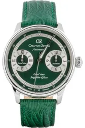 CARL VON ZEYTEN Automatikuhr Schönmünzach CVZ0086GRS, Armbanduhr, mechanische Uhr, Herrenuhr, Made in Germany, Dualzeit grün