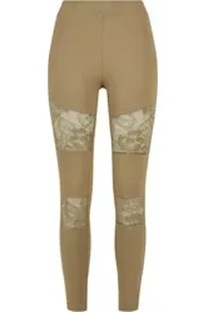 Urban classics Leggings Damen Ladies Laces Inset Leggings (1-tlg) braun XXL