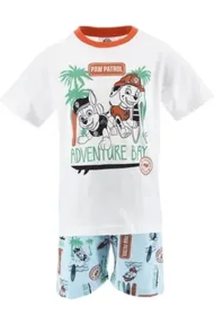 Paw Patrol Shorty Chase Marshall Kinder Jungen Pyjama kurzarm Nachtwäsche (2 tlg) weiß 104