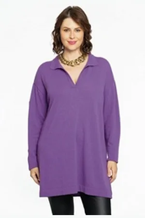 Yoek Longpullover Damen Pullover Große Größen lila 46/48