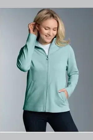 Trigema Sweatjacke Jacke mit funkelnden Strass-Steinen (1-tlg) blau L