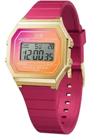 Ice-Watch Chronograph ICE digit retro sunset - Small 022719, Quarzuhr, Armbanduhr, Damenuhr, digital, Silikonarmband, Stoppfunktion lila