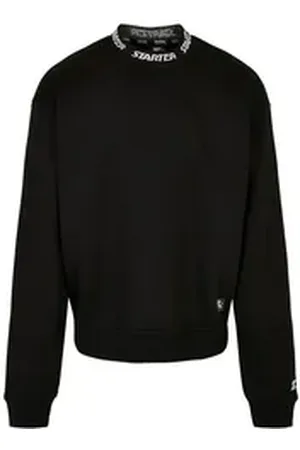 Starter Black Label Rundhalspullover Black Label Herren Jaquard Rib Crewneck (1-tlg) schwarz L
