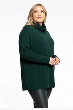 Yoek Longpullover Damen Pullover Große Größen grün 42/44