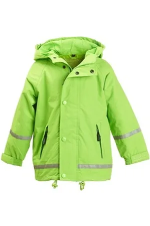 BMS Regenjacke atmungsaktive Regenjacke für Kinder - 100% wasserdicht mit Kapuze grün 128