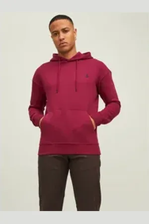 JACK & JONES Hoodie Herren Pullover Sweater Schwarz Rot JJESTAR ROOF SWEAT rot XL