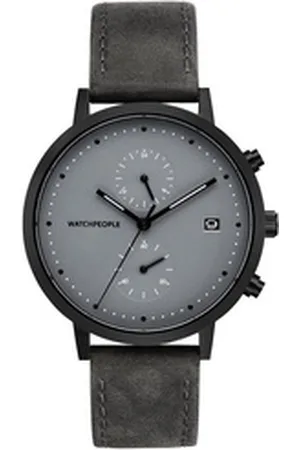 Watchpeople Multifunktionsuhr Cosmo Black WP 050-01, flach, Datumanzeige, Dual-Time, easy release Band