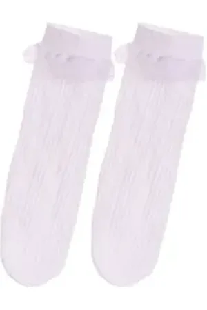 La Bortini Feinkniestrümpfe Kniestrümpfe in Weiß mit Rüschen 4-12Jahre Kinder Socken Rüschensocken