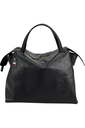 Florence Umhängetasche Umhängetasche Damen Handtasche (Umhängetasche), Damen Leder Umhängetasche, schwarz ca. 35cm schwarz