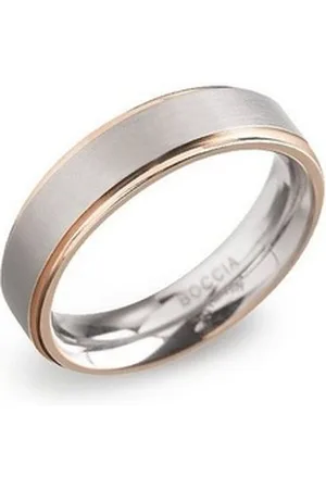 Boccia Titanium Boccia Fingerring Boccia Ring 0134-0364 Titan teilrosévergoldet Größe 64 rosa