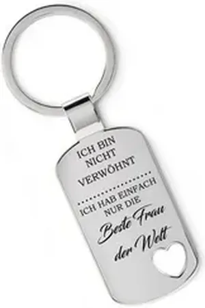Lieblingsmensch Schlüsselanhänger Ich bin nicht verwöhnt - Frau - ein tolles Geschenk &Glücksbringer (Schlüsselanhänger mit Gravur, inklusive Schlüsselring), Robuste und filigrane Lasergravur