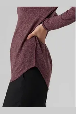 VERO MODA Langarmshirt (1-tlg) Plain/ohne Details rot S