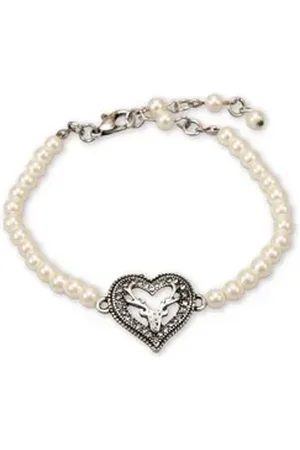 Alpenflüstern Armband Armband Damen - STRASSHERZ-HIRSCH - creme, rosé