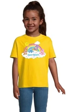 Blondie & Brownie T-Shirt Kinder Jungen & Mädchen Glücksbärchis Care Bears Hab Dich lieb Bärchi in vielen Farben gelb 106/116
