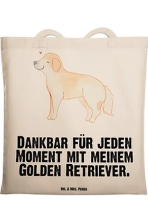 Mr. & Mrs. Panda Tragetasche Golden Retriever Moment - Transparent - Geschenk, Strandtasche, Hunde (1-tlg), Kreative Designs