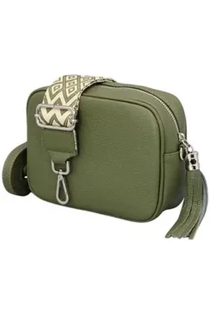 Adel Bags Schultertasche QUASTE Umhängetasche für Damen, Schultertasche, Crossbody Bag, aus echtem Leder, Hergestellt in Italien, mit gemustertem Gürtel