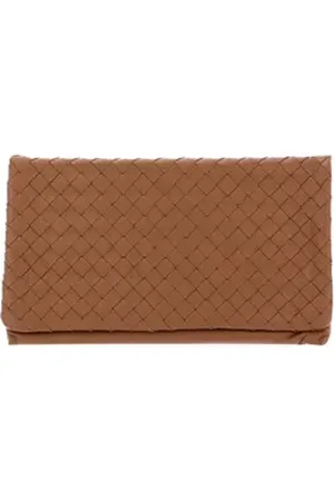 Abro+ Clutch Leather Piuma Weaving braun