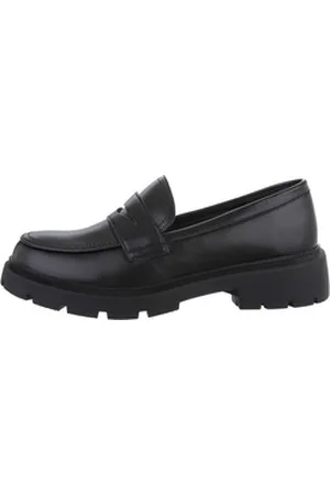 Ital-Design Damen Mokassins Freizeit Slipper (85960549) Blockabsatz Mokassins in Schwarz schwarz 40 EU