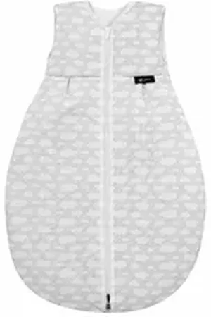 Alvi Babyschlafsack Schlafsack Mäxchen Thermo Exclusiv, Winterschlafsack ärmellos atmungsaktiv mit mittigem Reißverschluss aus 100% Baumwolle bis 60 Grad waschbar silberfarben 80 cm