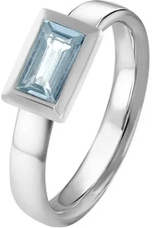 Acalee Goldring Topas Weißgold 333 / 8K hellblauer Topas blau 52