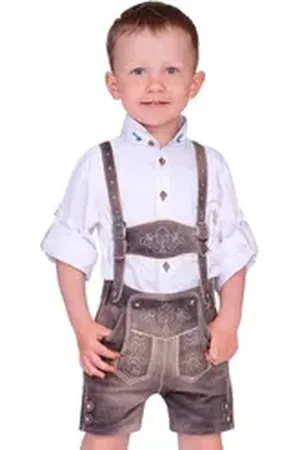 Isar Lederhose Lederhose Kinder - JANNIS - schiefer 152