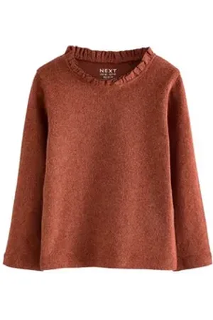 Next Langarmshirt Top mit Lochstickerei aus 100 % Baumwolle (1-tlg) orange 98-104 (3-4 J.)