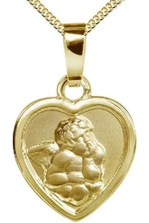 JEVELION Engelanhänger KETTENANHÄNGER Engel-Anhänger Silber vergoldet (Schutzengel, für Kinder - Mädchen), Schmuckanhänger - Made in Germany