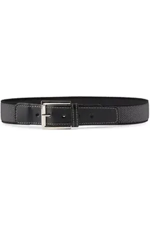 Ladeheid Stoffgürtel Kinder Gürtel Elastik-Gürtel 5-14 Jahre bis 85 cm P23 grau|schwarz
