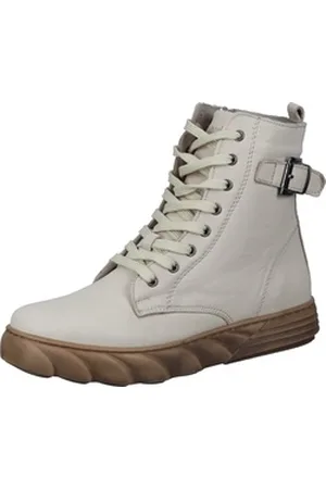 Manitu Stiefeletten Schnürstiefelette aus echtem Leder weiß 38 EU