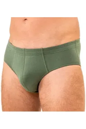 Hermko Slip 3300 Herren Slip aus 100% Bio-Baumwolle, Sportslip ohne Eingriff grün D 6 = EU L